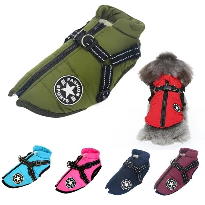 Hundemantel Winter mit integriertem Geschirr – Farbübersicht
