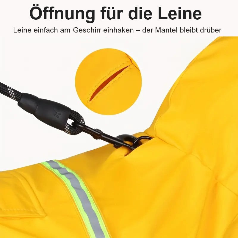 Öffnung für die Leine am Rücken des Regenmantels